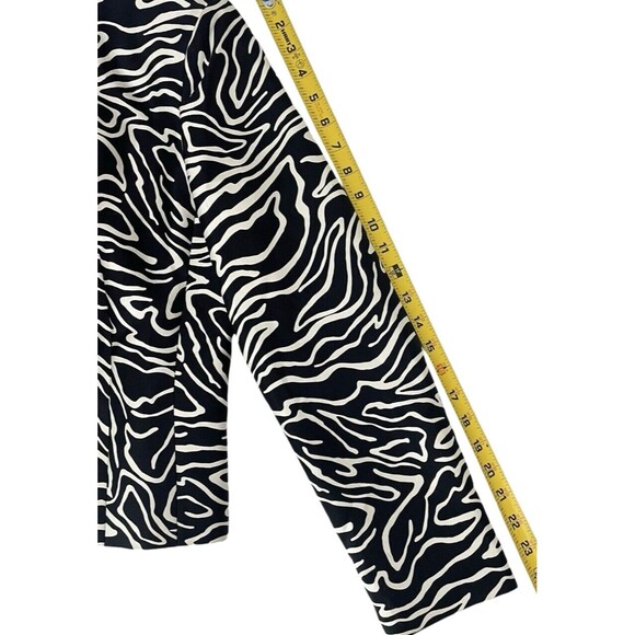 Cropped Zebra Print Silk Wool Zip Front Blazer Jacket Talbots 6 - Picture 15 of 16